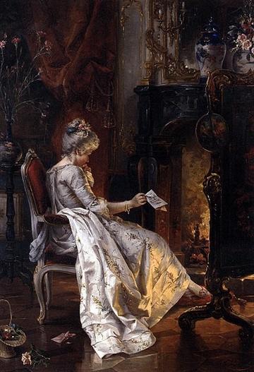 carl herpfer the love letter oil on canvas