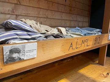 Microbiologist & Doctor AL Mcleans bed in the replica Mawson Antartic Hut, Hobart