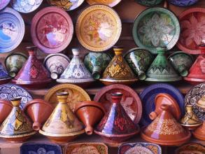 cd event tajines in a pottery shop in morocco